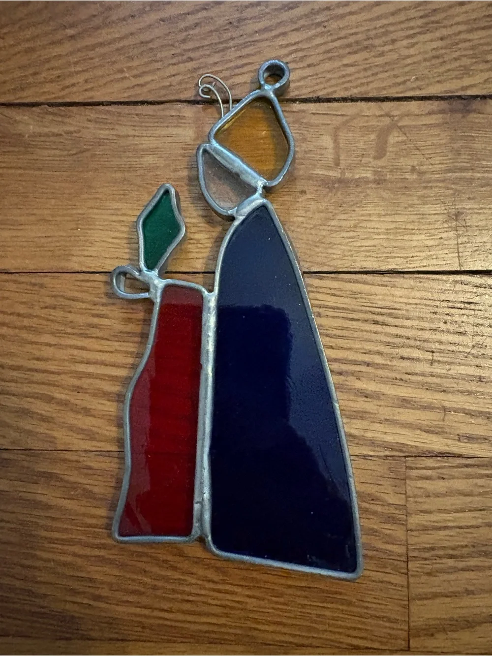 Vintage Nativity 3 kings stained glass suncatcher